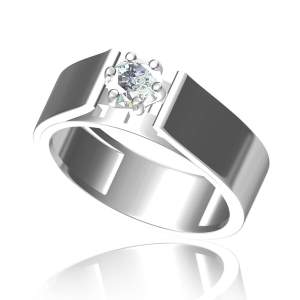 Beautifully Crafted Diamond Mens Ring in 18k  White gold with Certified Diamonds - GR0114P